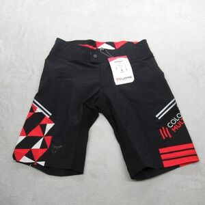 CUORE Shorts Mens XS Black Red MTB Shell Cycling Compression‎ Fitted Wicking NEW